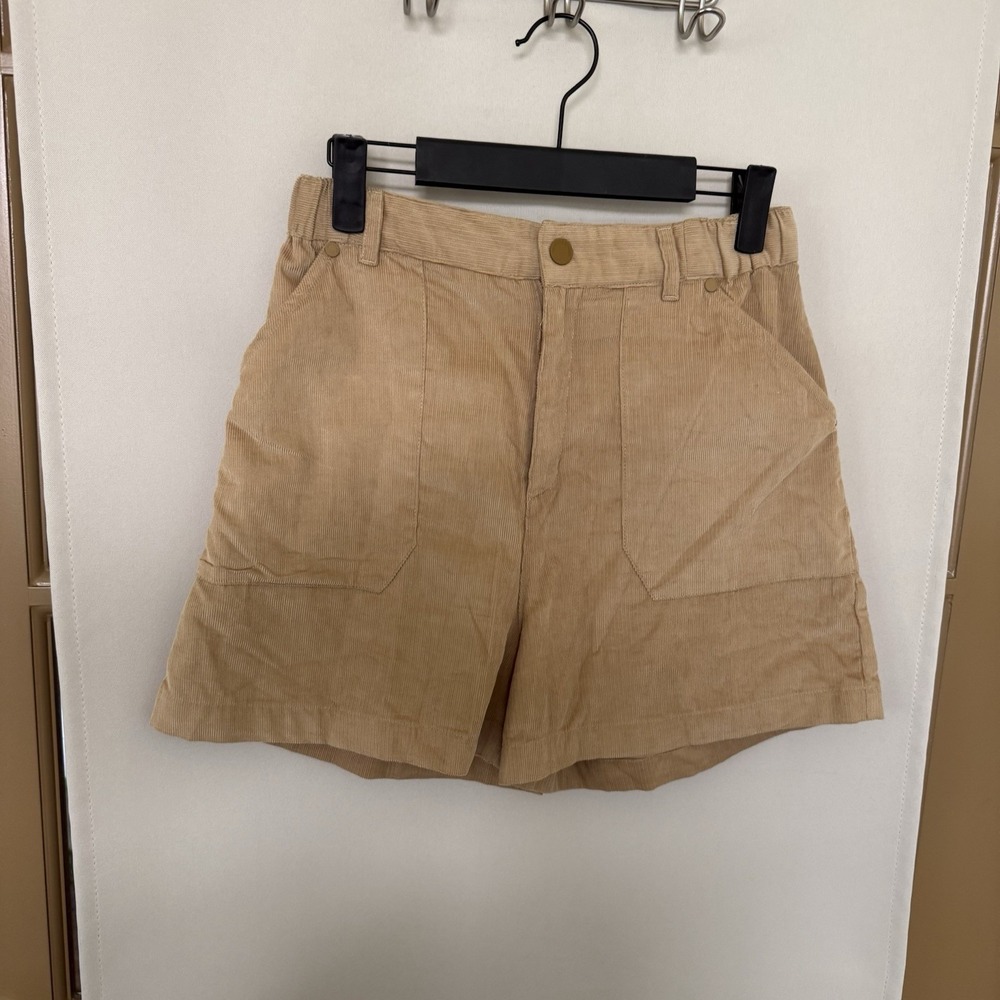 Backcountry Womens Small Tan Beige Kamas Corduroy Shorts High Rise